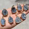 Natural Crystal Agate Sunflower Pendant With Galaxy Pattern For Jewelry Enthusiasts