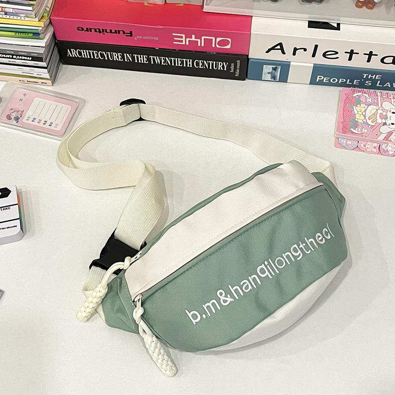 

Новый модный бренд Ins Высокая ценность Мода Индивидуальность Контрастная нагрудная сумка Поясная сумка Вышивка букв Кроссбоди На одно плечо Сумка для мобильного телефона