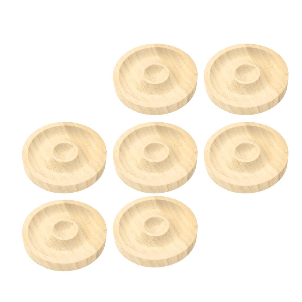 10pcs Bead Bracelet Display Tray Multipurpose Stylish Elegant Round Shape Solid Wood Jewelry Tray