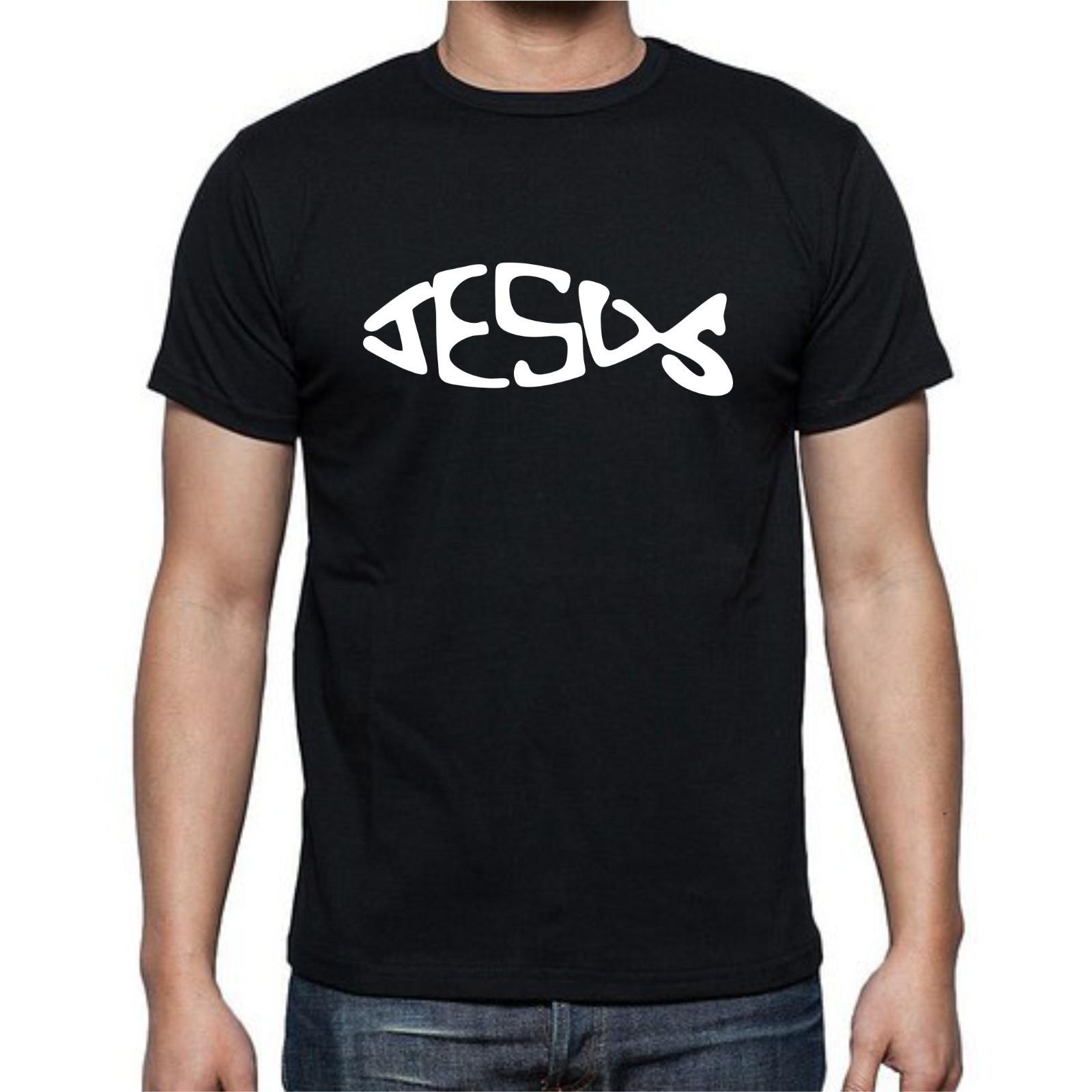 Jesus Fish Christ Believe God Christian T Shirt Mens Womens Tees Top tee Religion S