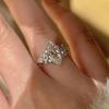 Luxury Inlaid Full Diamonds Ring Engagement Fashion Horse Eye Rings for Women High-end and Unique Design Wedding Jewelry Gift