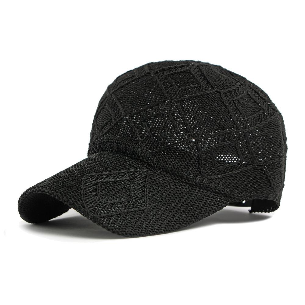 Damen Sommer Strick-Netz-Baseballkappe Atmungsaktiver Outdoor-Sonnenhut Stil Strandhut