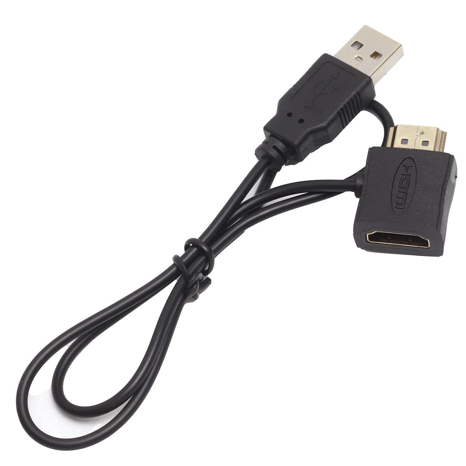 

Audiophile HDMI to Powered HDMI to Power Black USB-A Adapter, (Male) (Female) + USB-A (Male) Supply, чорний