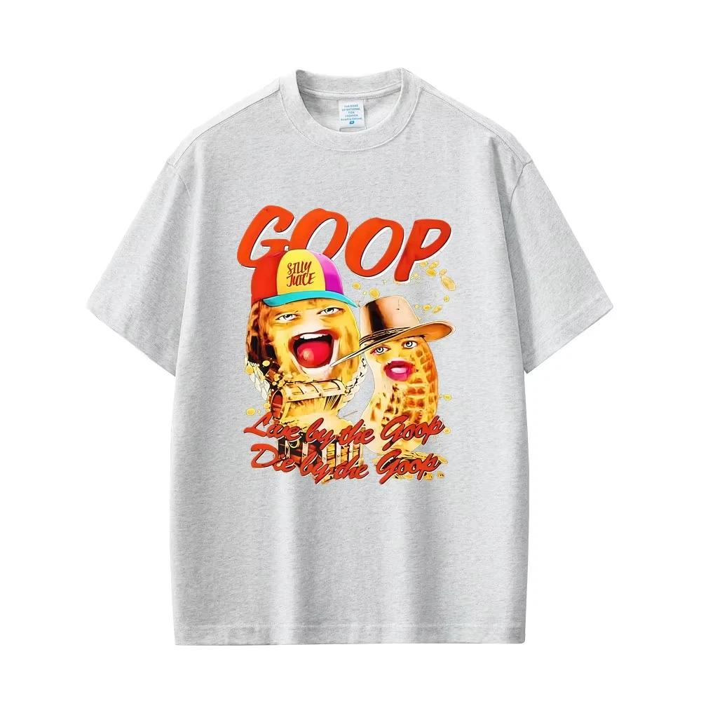 

The Burnt Peanut Goop Goop Goop Funny Meme Tshirt Unisex Women Clothing Casual Pure Cotton Short Sleeve Top Humor Tshirts 4XL