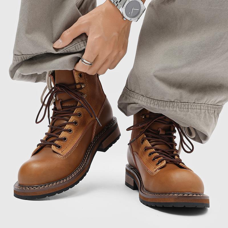 Luxury high top leather shoes Retro and designer styles Outdoor Street High quality autumn and winter boots New Hot