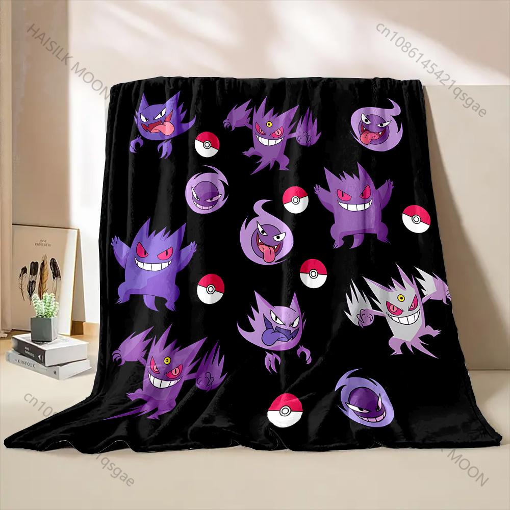 New Product Japan Pokemon Gengar Print Blanket for Home Sofa Travel Office Break Blanket Children Student Kids Luxury Gifts