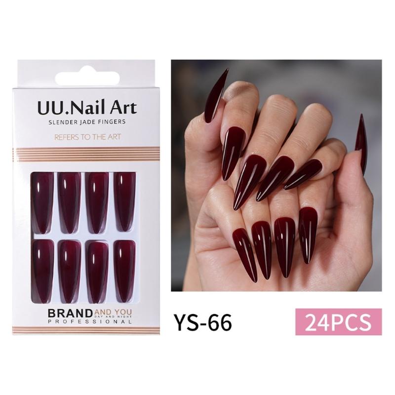 Long Almond Fake Nail Press On Style Non Toxic ABS Material Nail Extensions for Everyday Comfort and Style