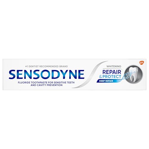 Sensodyne Repair and Protect Whitening Sensitivity Toothpaste for Sensitive Teeth, 3.4 Ounces (Pack of 2)