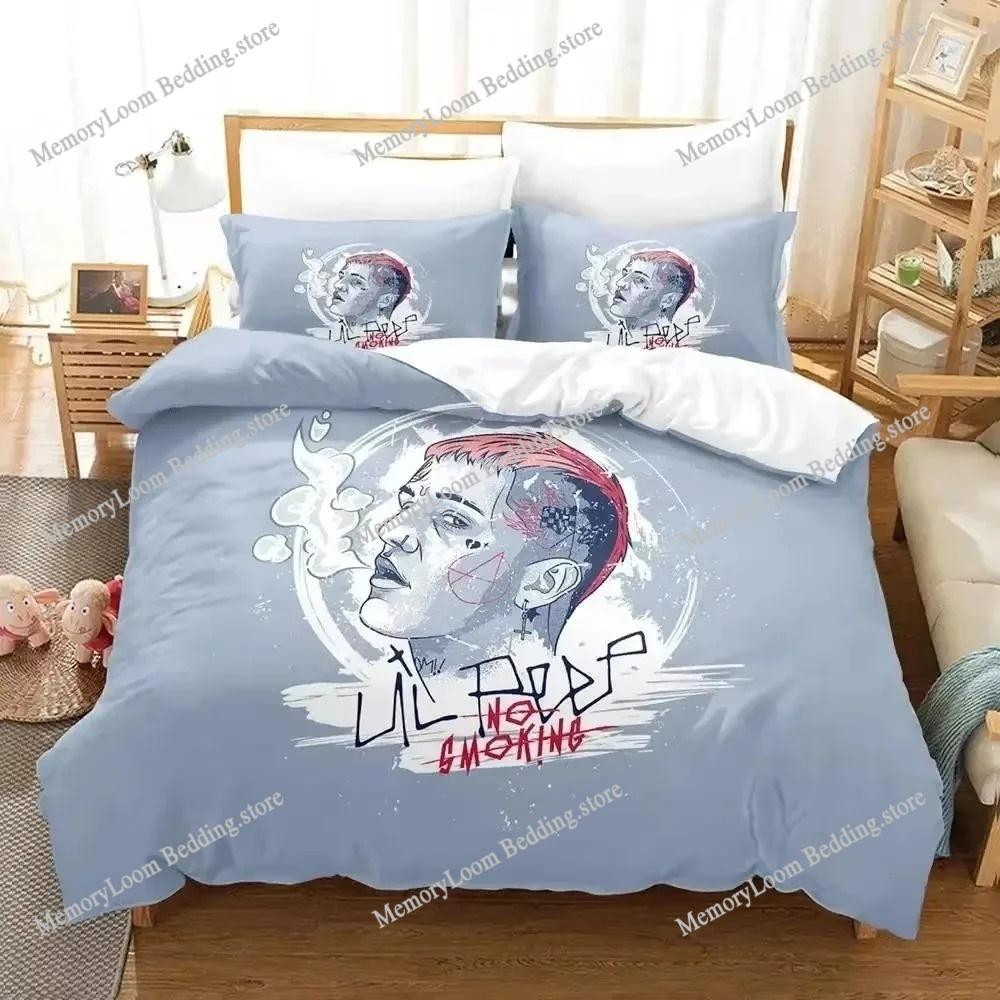 3D Print Duvet Cover Cute Rapper Lil Peep Pattern Quilt Covers for Children Single-Twin-Queen-King Bedding Soft Set Home Textile
