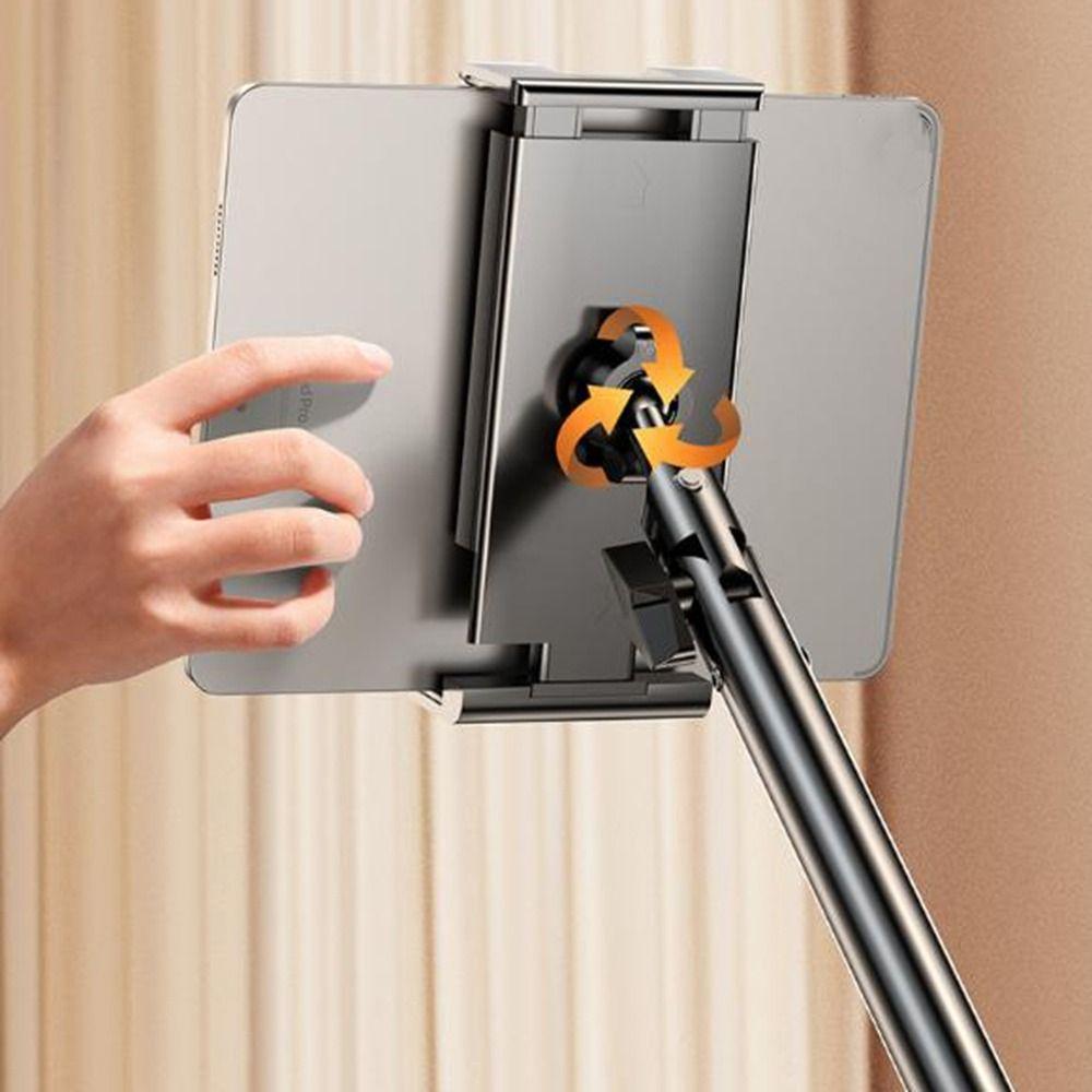 Carbon Steel Phone Tablet Holder 360° Rotating Mobile Tablet Mounting Stand Pad Tablet Bracket Bed