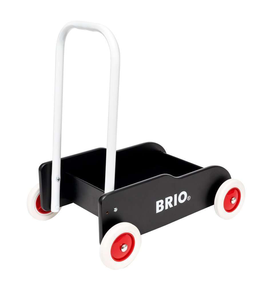 BRIO Push Cart, Black, 31351, for ages 9 months and up. [Toy, Wooden Toy, Gift (Birthday/Christmas)]