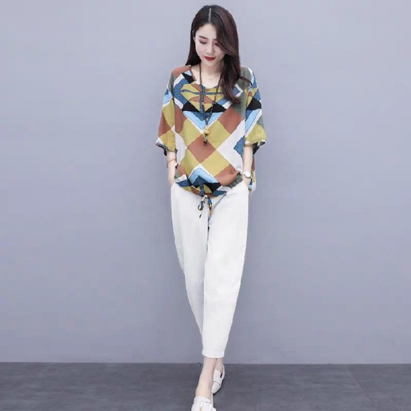 Niansi Luanma Nian Summer Women's Small, Stylish, Age-reducing, Casual, Fashionable and Professional Two-piece Set