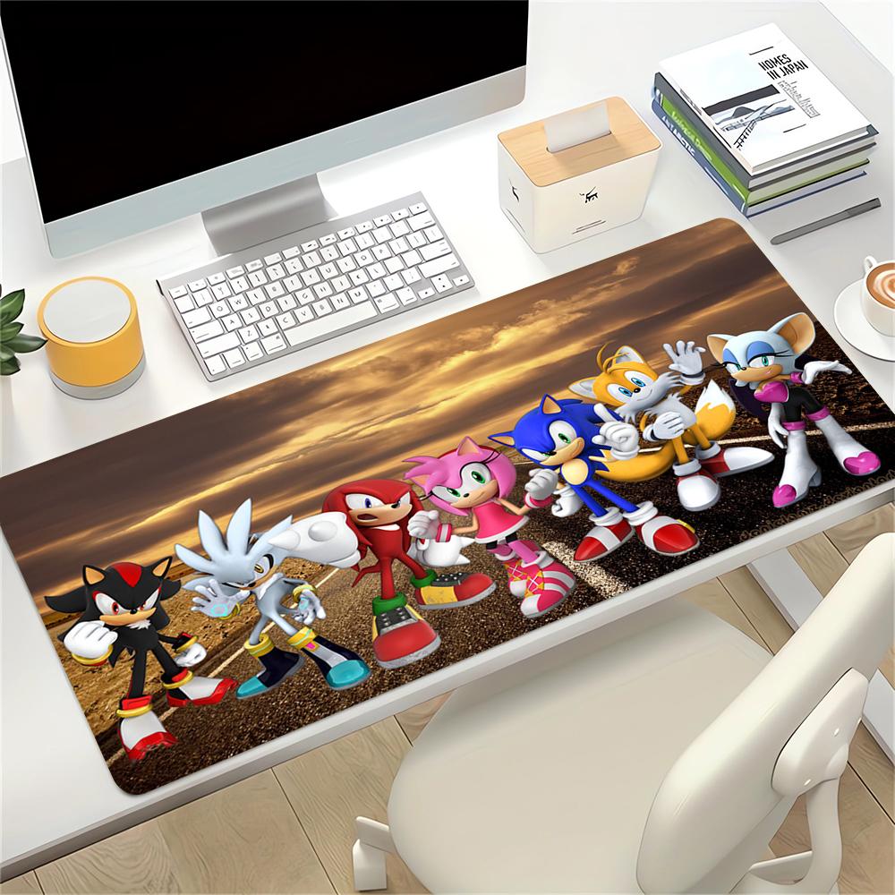 Sonic Characters Sunset Large Gaming Mouse Pad Nonslip Rubber Base Waterproof Desk Mat For Office Pc Laptop