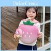 Adorable Strawberry Shaped Cartoon Backpack For Kids Stylish Oxford Fabric Design