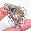 Natural Rock Fossil Gemstone 925 Sterling Silver Jewelry Pendant 2.17" ZS-460