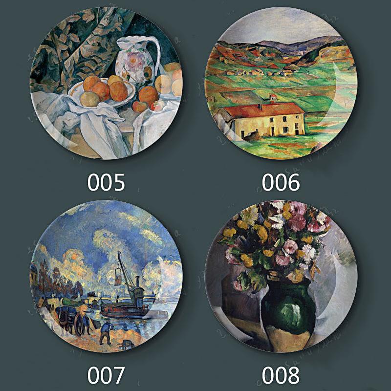 8" inch 20.5cm Diameter Paul Cezanne Painting Porcelain Decorative Home Hall Wall Hanging Plate Creative Arts Disc