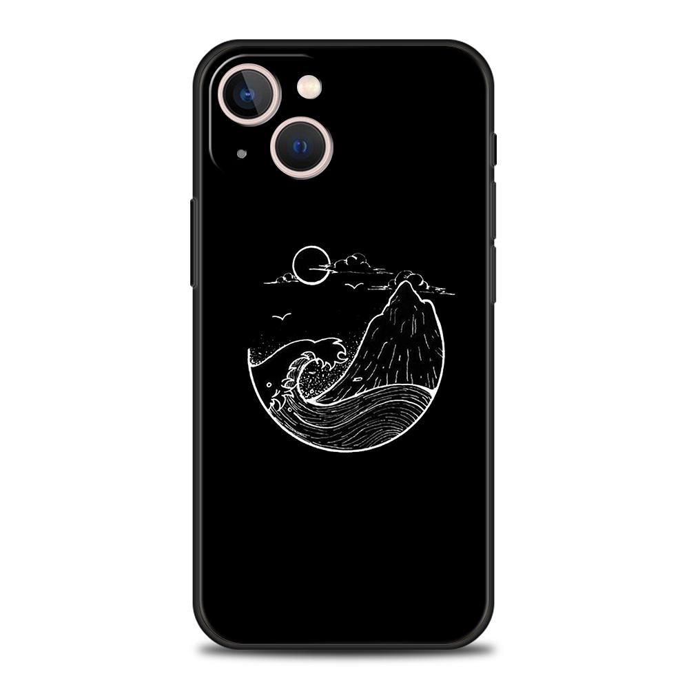 

Роскошный чехол для телефона «Пара», черно-белый «Love Sun Moon» для iPhone 11 12 13 14 15 Pro Max Mini X XR XS 7 8 Plus SE, силиконовый чехол iPhone 11 Pro