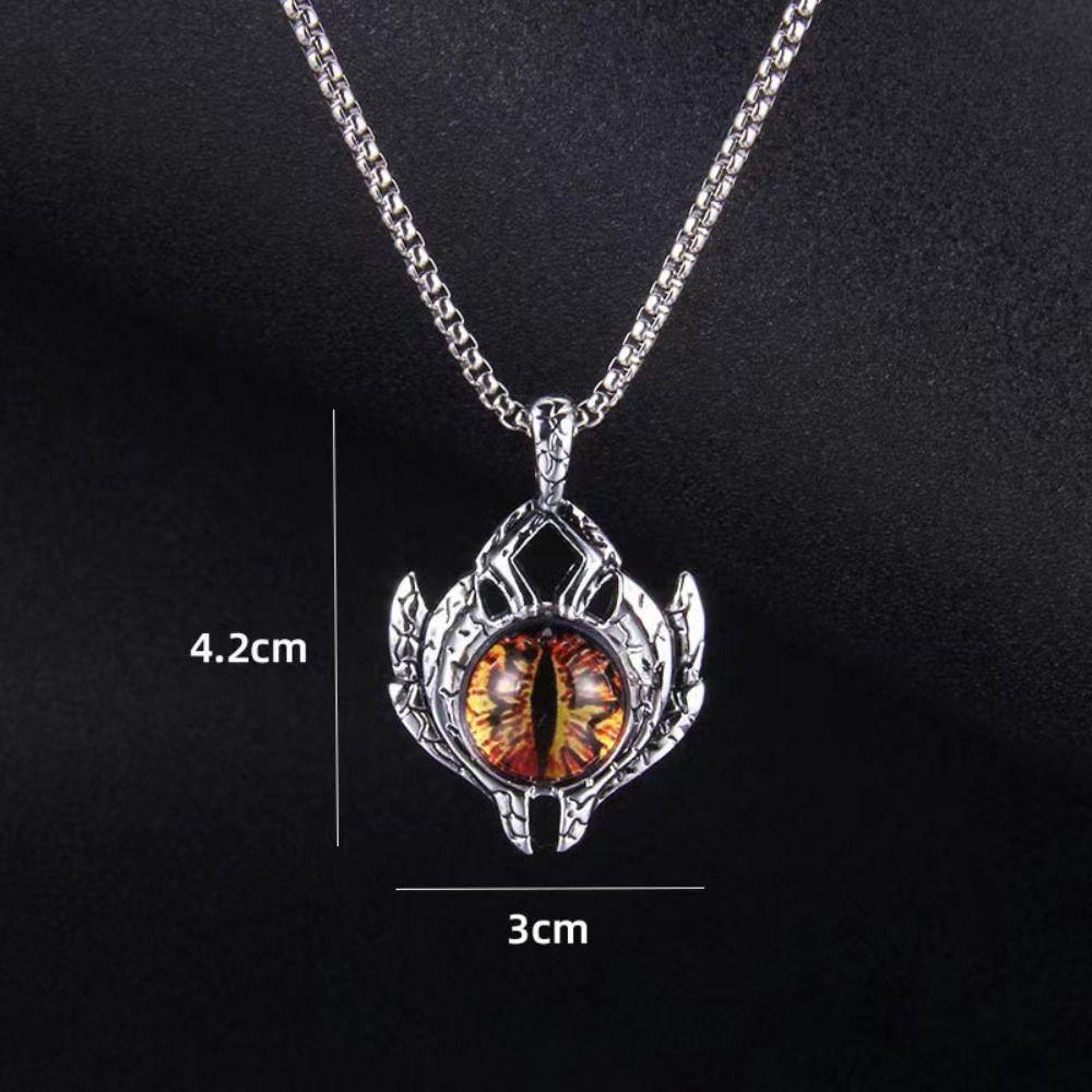 

Titanium Steel Demon Eye Pendant Necklace Jewelry Accessories Men s Neck Chains Clavicle Chain жёлтый