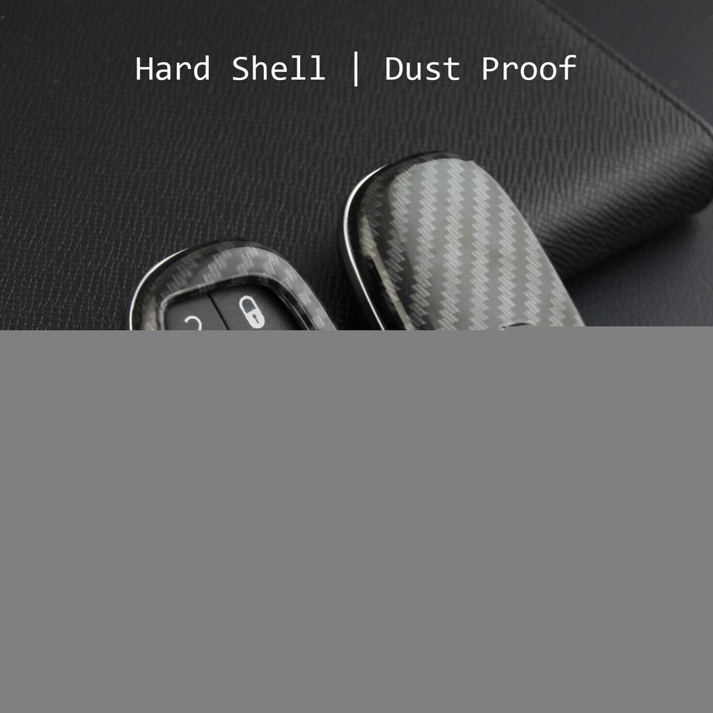 Carbon Fiber Car Key Fob Case Cover Holder For Jeep Dodge Chrysler Accessories