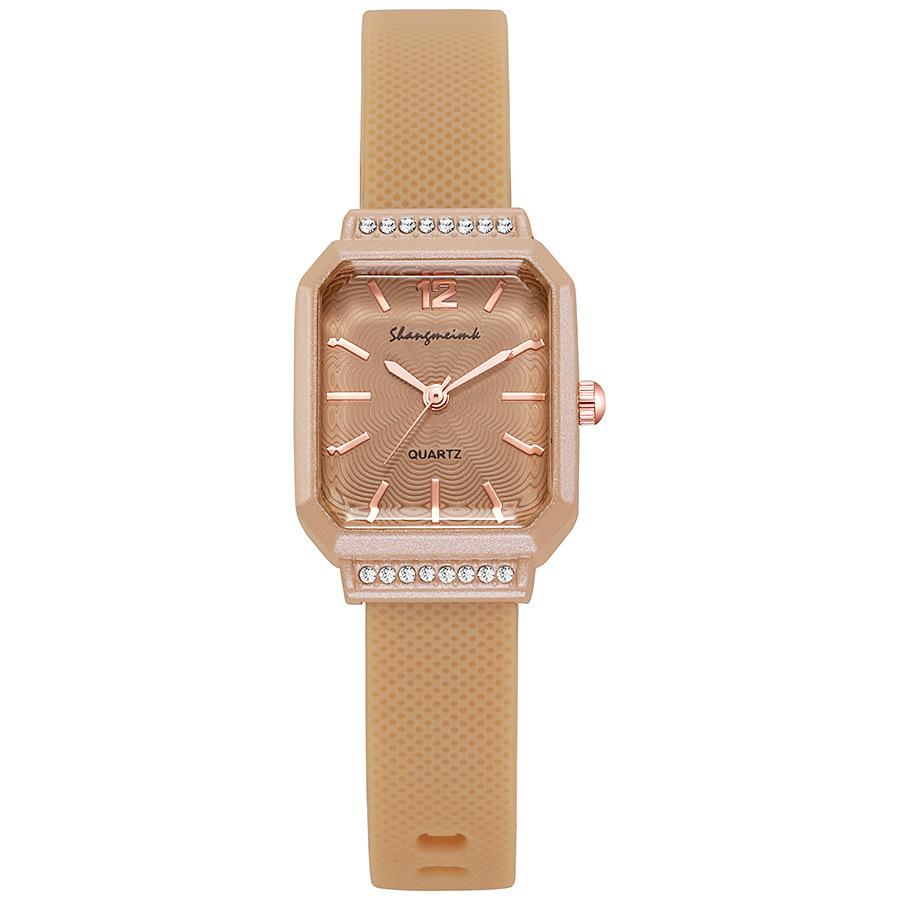 South East Asia Dopamine Quartz Ladies Watch Simple Diamond Silicone Watch Women'S Watch