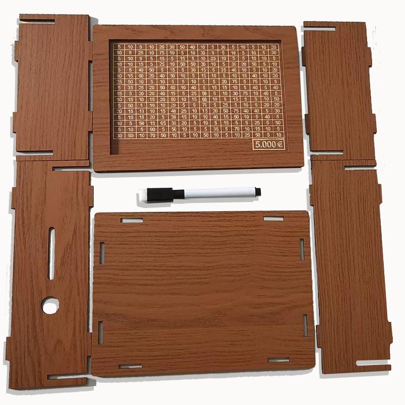 Saving Box 10000 Piggy Banks To Save10000 Euros Money Vault Children's Purse Deposit with Counter Eur Wooden Box