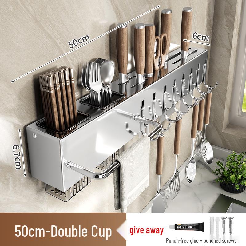 

Настенная подставка для хранения ножей и палочек для еды из нержавеющей стали 304