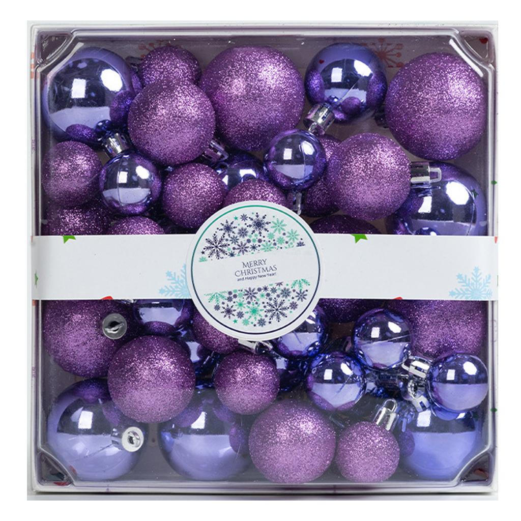 44PCS High-quality Plastic Christmas Ball Set 3cm 4cm 5cm Xmas Ornament Ball Suspensable Xmas Baubles Home