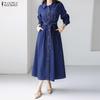 Lässiges Kleid mit Umlegekragen und langen Ärmeln für Damen