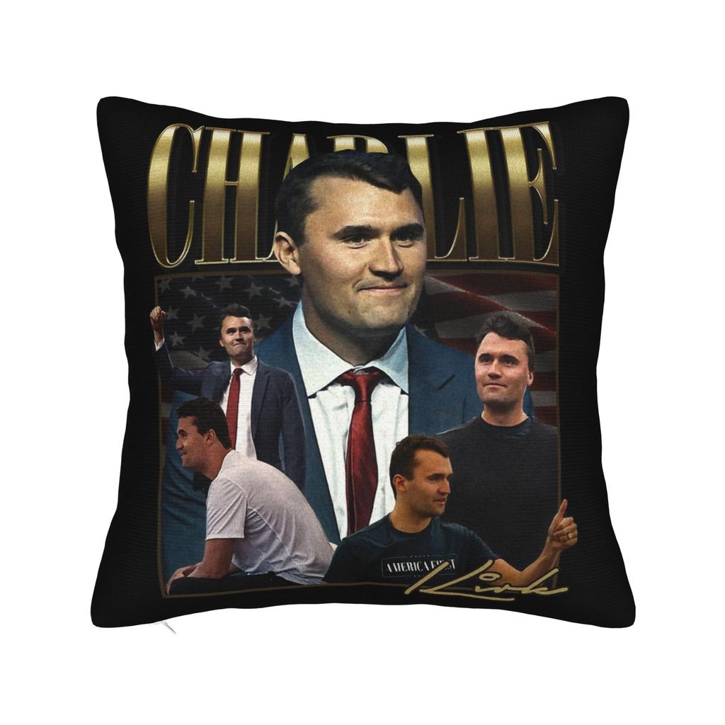 Charlie Kirk Pillowcase Double-Sided Printing Polyester Cushion Cover Decor Pillow Case Cover Car Square 40X40Cm