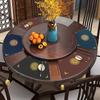 Chinese Style Leather Fan-shaped Waterproof Oil Resistant and Heat-resistant Western Cuisine New Chinese Bowl Cup Table Mat
