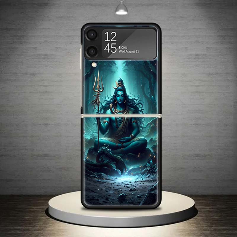Lord Shiva Hindu God Buddha India Phone Case For Samsung Galaxy Z Flip 7 6 5 4 3 5G Shockproof Cover Z Flip7 Flip6 ZFlip5 Flip3