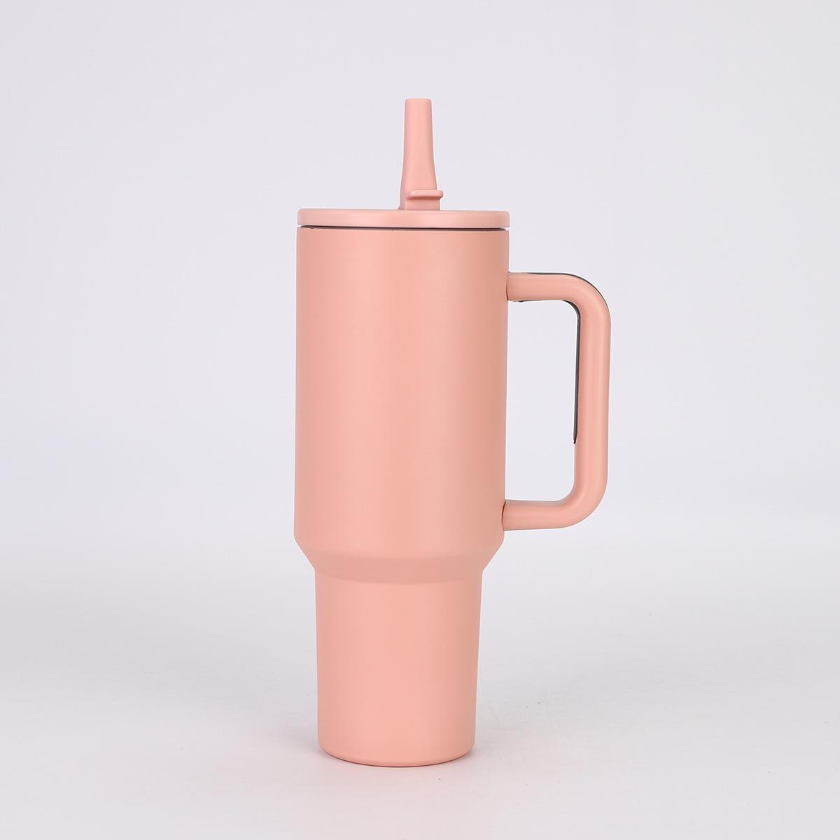 

Термос из нержавеющей стали 40 унций со соломинкой, портативный автомобильный стакан, большая емкость, дорожная кружка, стакан, бутылка для воды 1200 мл, кофейные кружки оранжевый