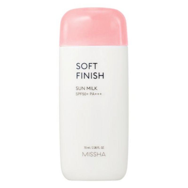 MISSHA בלוק בטוח לכל הגנה חלב שמש בגימור רך SPF50+ PA+++ 70 מ"ל x2 – סט קרם הגנה מט נגד שומניות קל משקל