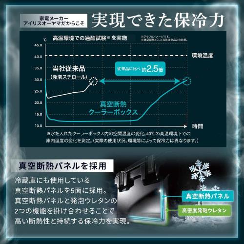 [.co.jp Exclusive] Vacuum Insulated Cooler Box, 40L, Keeps Food Cold for Approximately 12 Days, Moss Gray, Large Capacity, Leisure Cooler, Outdoor Coo