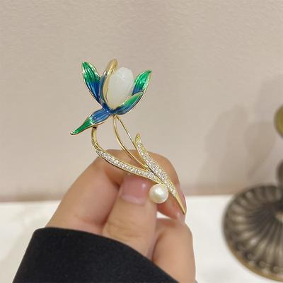 İnci Broş Üst Düzey Kadın Broş Pin Niş Tasarım Sonbahar Ve Kış Üst Düzey Manolya Broş