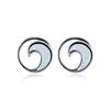 New Fashion Ruili Style Gold Platinum Wave Circle Womens Versatile Earrings