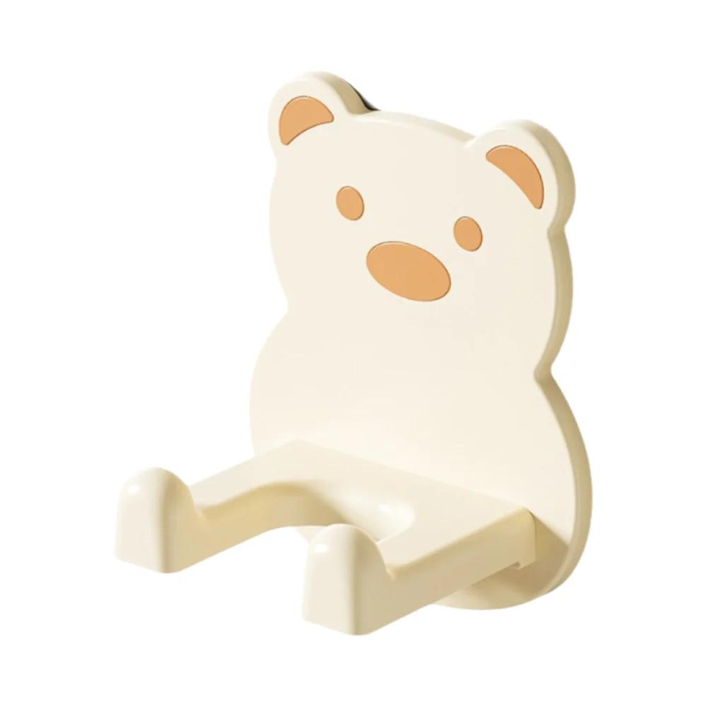 Universal Bear Shaped Hair Dryer Stand Strong Bearing No-Drill Blow Dryer Shelf Sturdy Space Saving Air Blower Storage Rack Home