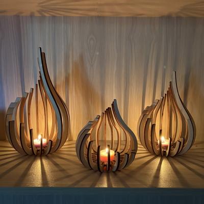 Dining Table Natural Wood Grain Candlelight Decoration Living Room Dining Room Candle Holder Decoration Lighting