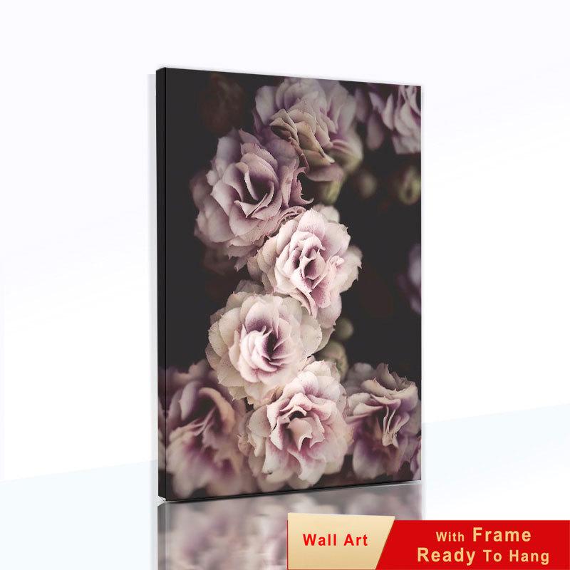 Pink Wall Art Peony Flowers Posters Pictures Quotes Bedroom Wall Decorative Prints Wall Painting for Living Room Decor Art