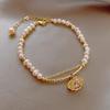 Hot Sell Trendy 100% Baroque Freshwater Pearl Shell Design 14K Gold Filled Female Charm Bracelets  For Women Gifts