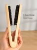 1/3/5pc Solid Wood V-Shaped Hair Straightener Comb Professional Salon Anti-Scald High Temp Resistant Styling Brush