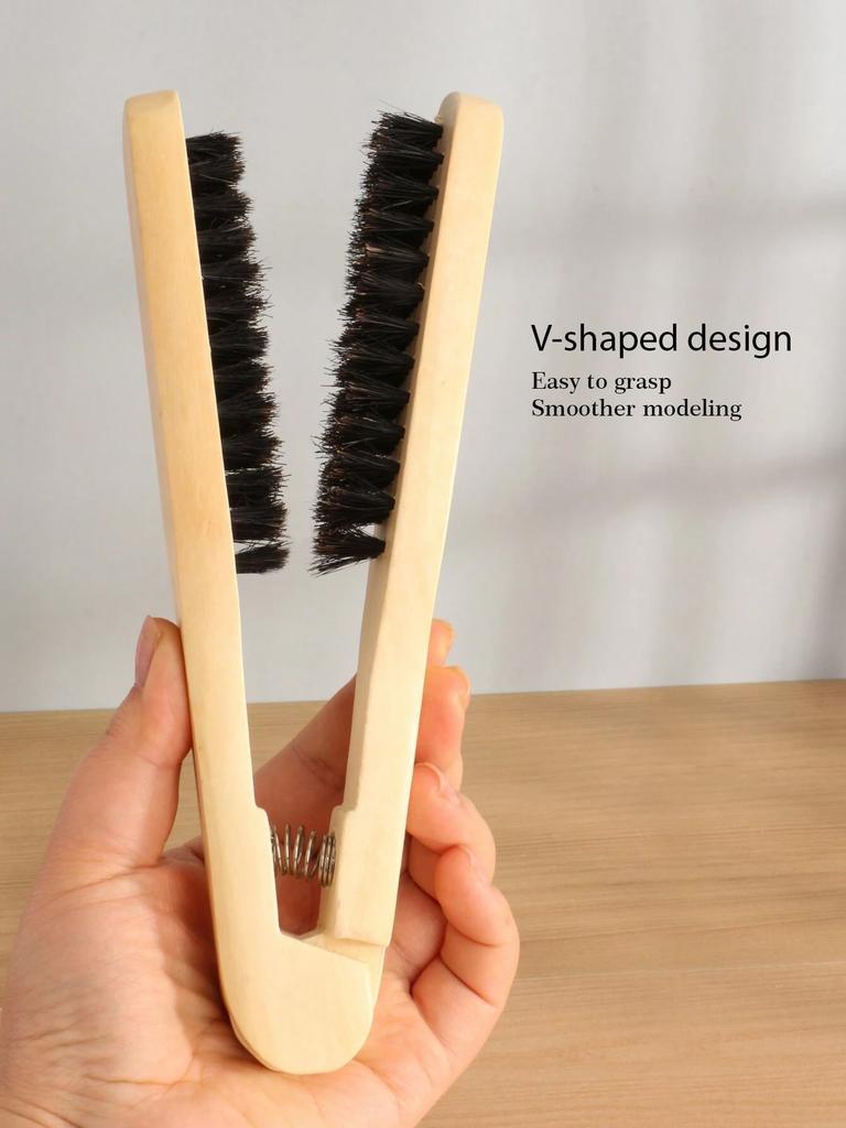 1/3/5pc Solid Wood V-Shaped Hair Straightener Comb Professional Salon Anti-Scald High Temp Resistant Styling Brush