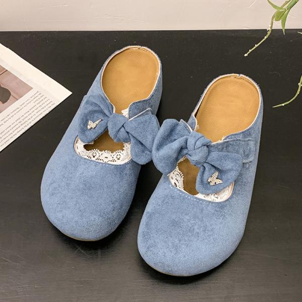 Fashion Loafers Shoes Woman 2025 Female Slippers Cover Toe Butterfly-Knot Increased Internal New Slides Butterfly-knot Increased Interna