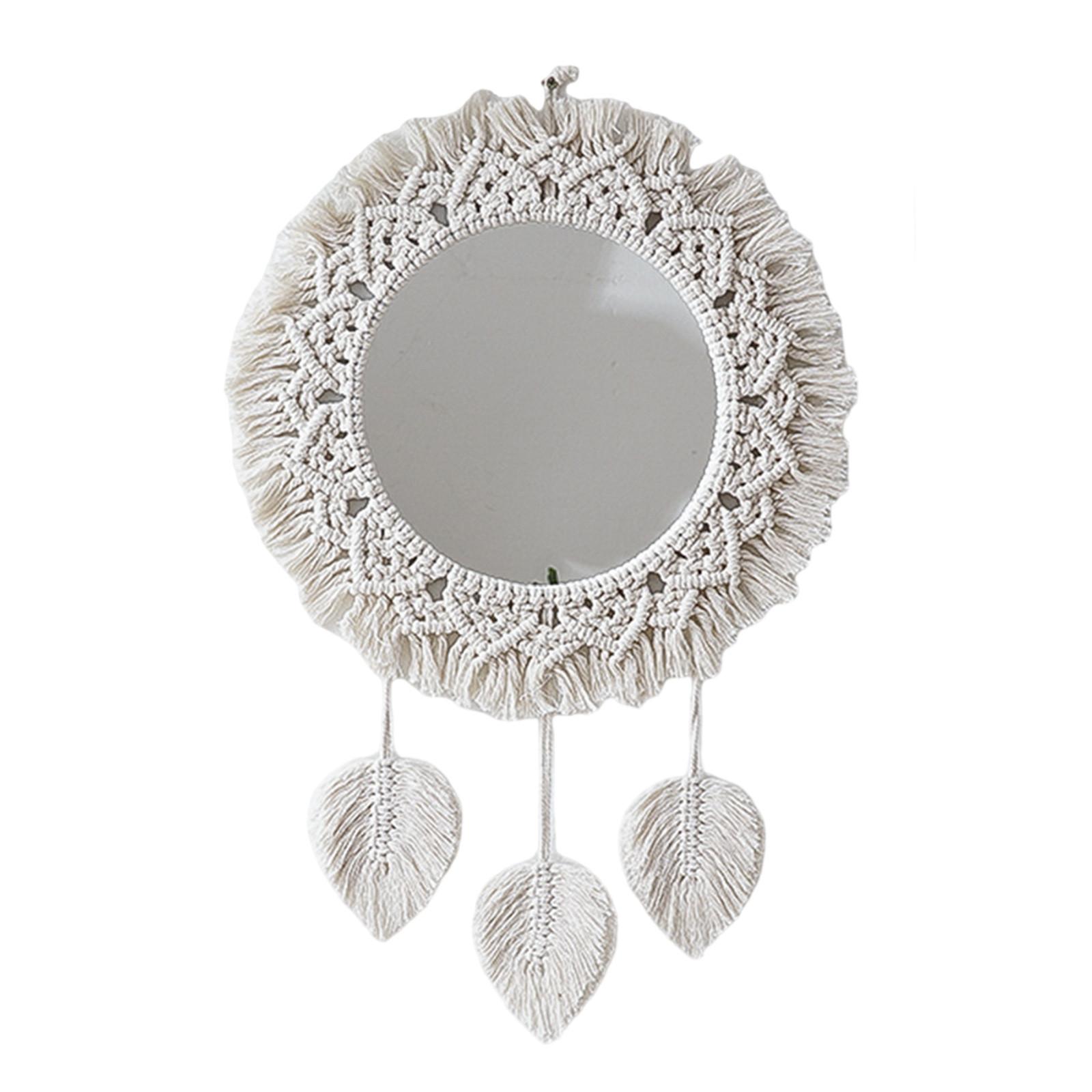 

Подвесное настенное зеркало с бахромой в стиле бохо, круглое декоративное зеркало для квартиры, гостиной, спальни, домашнего декора в стиле листа
