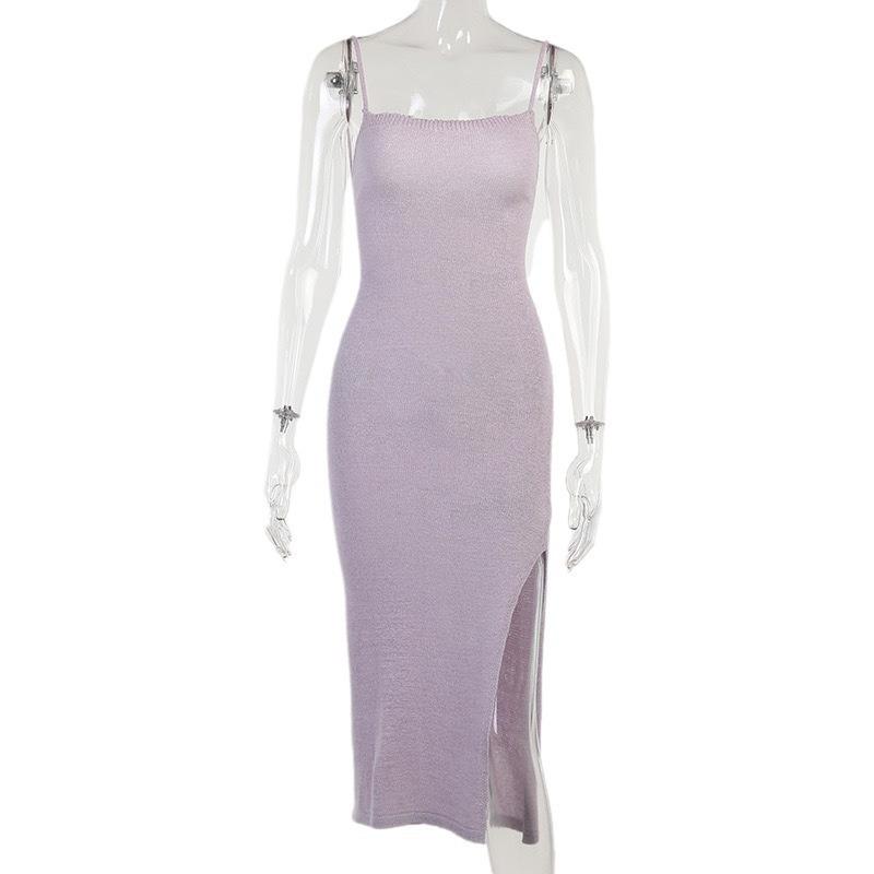 Damen Sommer Tau Rücken Strandkleid Damen Seaside Sexy Spicy Girl Gestricktes Träger Casual Kleider