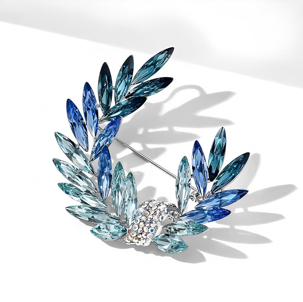 Crystal Wheat Ear Brooch, High-end Women's Delicate Brooch, Retro High-end Style, Suit Coat Accessory Pin