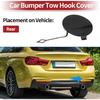 Rear Car Bumper Tow Hook Cover for BMW 428i 2014-2016 Tow Cover Cap with Hook No.51128060849 Black Plastic 1 Pcs