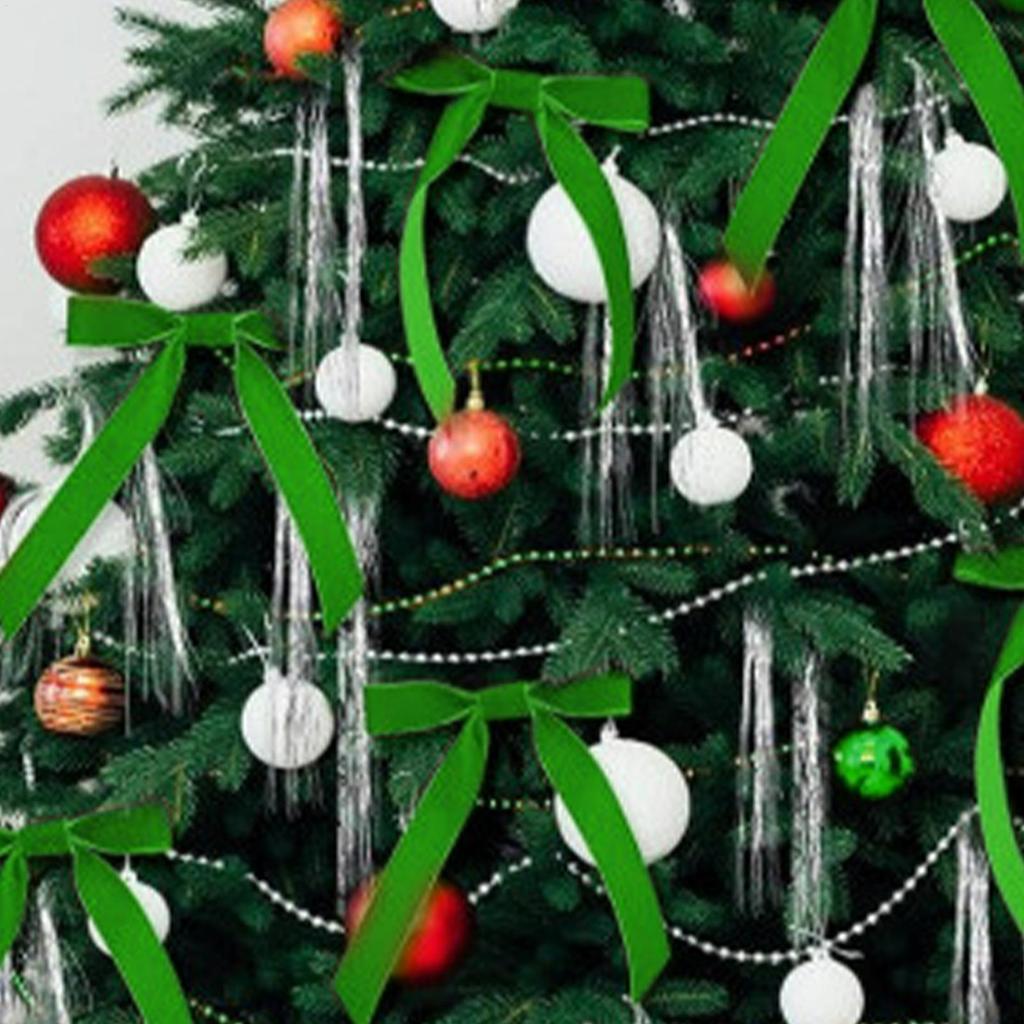 12pcs Red/Green Christmas Wreath Bows 5 Colors Xmas Velvet Bows Portable Christmas Tree Bows Pendant Home Decor 18x13x2.5cm