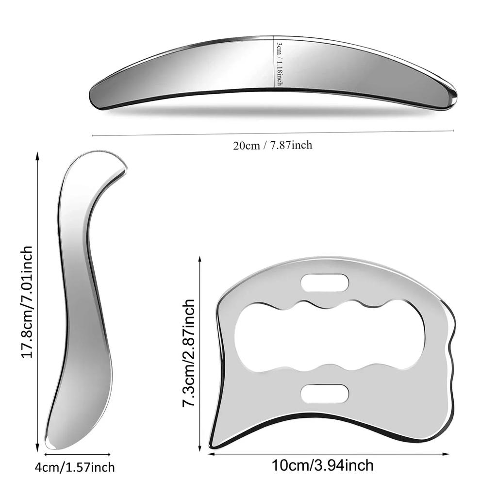 Gua Sha Tool Stainless Steel Muscle Full Body Skin Massage Tool Soft Tissue Myofascial Scraper Stuff Lymphatic Drainage Massager