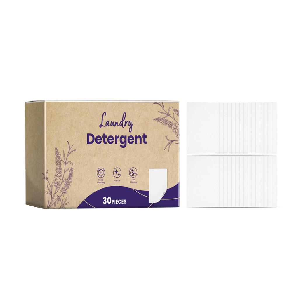 Laundry Detergent Tablets 30 Pieces Gentle Clean Clothes Stain Removal Long-lasting Fragrancy Clean Laundry Bubble Paper